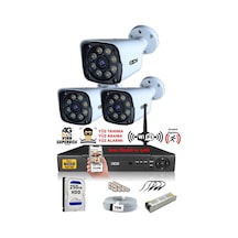 Ds 2034 Ids 3 Kameralı 5mp Sony Lensli 1080p Fullhd Gece Renkli Full Kamera Seti Su Geçirmez Cepten İzle
