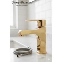 590-1 Lavabo Bataryası Lüks Ağır Tip Sabit Banyo Lavabo Musluğu Siyah Beyaz Gold Krom Gold