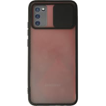 Samsung Galaxy  Uyumlu,  A03s Kılıf Palm Buzlu Kamera Sürgülü Silikon - Siyah