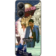 Poco X7 Pro Uyumlu Elvira Hancock & Tony Montana Tasarımlı Baskılı Silikon Kılıf Renkli