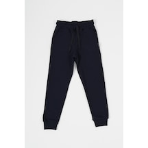 Lacivert Kalın Pamuklu Beli Ve Paçası Lastikli Cepli 5-6-7-8-9-10-11-12 Yaş Kız Çocuk Eşofman Altı Lacivert