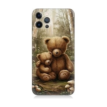 Apple Uyumlu iPhone 12 Pro Uyumlu Teddy Ayılar Desenli Silikon Kılıf -