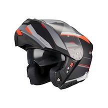 Mt Genesis Sv Raccoon B5 Çene Açılır Kask Siyah - Beyaz - Kırmızı
