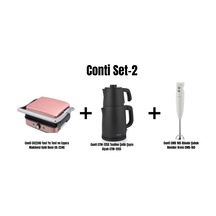 Conti Set-2 St00002 Tost Makinesi Cg224g , Çaycı Ctm-125s Ve Çubuk Blender Cmb-105 Çok Renkli