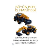 Oyuncak Ekskavatör Kepçe Oyuncak Iş Makinesi Sürtmeli 22 Cm.