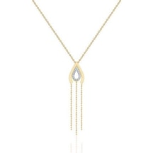 Diamond Line-Gülaylar - Sarı Beyaz Altın 14 Ayar Trend Kolye N11.25429