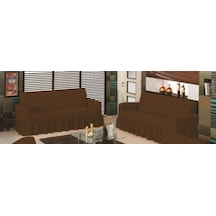 Altın Kelebek Bürümcük Koltuk Örtüsü Maxi Çekyat (3+3)-Kahve