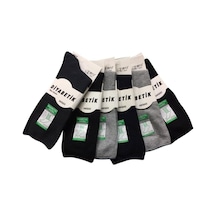 Emre Unisex Siyah Dikişsiz Şeker Çorabı 2'Li Paket Çok Renkli