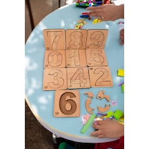 Mdf Oyun Puzzle Rakamlar Çocuklar Için Boyanabilir Matematik Seti
