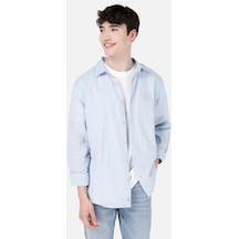 Colin's Colins Normal Kesim Shirt Yaka Cepsiz Mavi Erkek Uzun Kol Gömlek Cl1068759 Cl1068759 Q1.v1 Lbl Açık Mavi