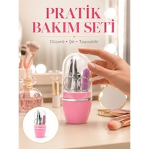 Tırnak Bakım Manikür Pedikür Seti 4 Parça Pembe Ev Ve Seyahat Uyumlu Yeni Nesil