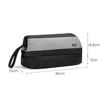 Rogfer Baona Bn-ds005 İçin Büyük Kapasiteli Çift Katmanlı Saç Kurutma Makinesi Saç Maşası Saklama Çantası Gri Gri