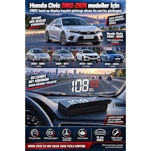 Honda Civic 2002-2026 Modeller İçin Obd2 Head Up Display Hayalet Gösterge Ekranı Ön Cam Hız Göstergesi