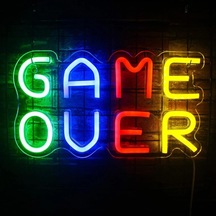 Game Over Neon Tabela Neon Yazı Dekoratif Aydınlatma Ve Gece Lambası
