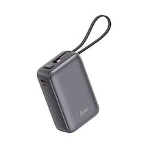 Juo 30000mah 65w Led Ekranlı Usb-a + Type-c Dahili Kablolu Powerbank Taşınabilir Pd Hızlı Şarj Cihazı Gri