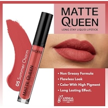 Cosmetics Lipstick 05 Summer Charm Kalıcı Likit Ruj, Pembe 3 Paketi Abanoz