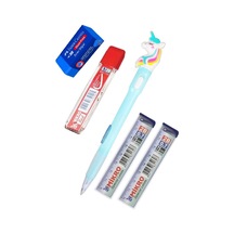 Işıklı Unicorn Uçlu Kalem Seti Mavi 0.7 Mm 1 Paket Unicorn Başlıklı Versatil Kalem Süslü Silikonlu Hediyelik Kalem