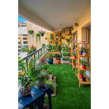 Grass Dekoratif Suni Çim Halı Balkon Bahçe Teras İç Dış Mekan Yeşil Yapay Çim Halı 7 Mm Yeşil 40 X 40 Genel