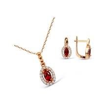 Argentum Concept - Zirkon Taşlı Rose Gümüş Set (219325391)