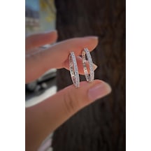 Gümüş İç Çapı 20 Mm 2 Mm Taşlı Halka Küpe Diğer