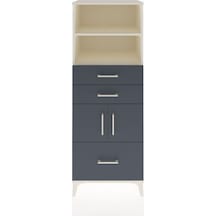 Hyperion Dolap 3 Raflı 3 Çekmeceli 2 Kapaklı 60x44x163 Aytaşı-antrasit Aytası