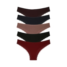 Nicoletta Kadın Külot 5 li Paket Brazillian BORDO Bordo