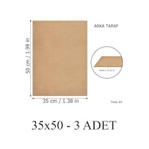 3 Mm 35x50 Mdf Plaka 3 Adet - Hobi, Maket, Ahşap El Sanatları İçin Uygun 3 Lü Paket
