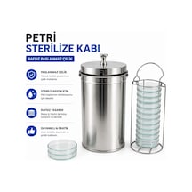 Labolist Petri Sterilize Kabı Rafsız Paslanmaz Çelik