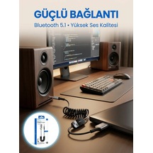 Usb Bluetooth Aux Ses Adaptörü Kablosuz Müzik Aktarım Cihazı Siyah