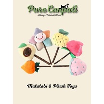 Matatabi Ve Catnip Peluş Kedi Oyuncağı, Doğal Çubuk, Diş Kaşıma, Stres Azaltıcı, 8 Cm, Meyve Figürlü Şeftali