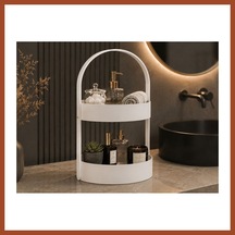 Bezos 3d Baskı İki Katlı Banyo Düzenleyici - Taşınabilir Organizer Ve Saklama Standı-beyaz Pro