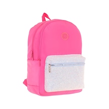 Kaukko Bright Kız Çocuk Taşlı Pembe Üç Bölmeli Okul Çantası - K1811 Pembe