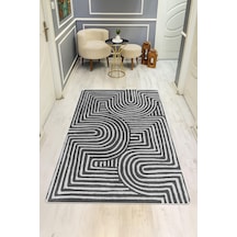 Modern Desenli Dijital Baskı Kaymaz Taban Halı H1128 Renkli