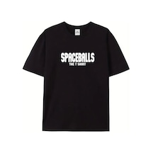 Modi Baskılı Oversize Bisiklet Yaka T-shirt - Siyah - Mymg158852