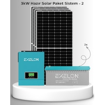 3kw Hazır Solar Paket - 2 24v Mppt Akıllı İnverter Off-grid Sistem