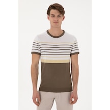 U.S. Polo Assn. Erkek Slim Fit Bisiklet Yaka Vizon Tişört 50299358-VR052