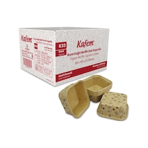 Kafem Muffin Kek Kapsülü Kare Kraft Desenli 50li X 30 Paket Koli - K33 Sarı