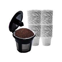 Pazly Yeniden Kullanılabilir Keurig K-cup Filtreleri - 100 Adet Beyaz, Doğal Biyobozunur Beyaz