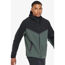 Nike Tech Windrunner Woven Full Zip Loose Fit Jacket Erkek Bol Kesim Paraşüt Kumaş Kapüşonlu Ceket Yeşil Yeşil