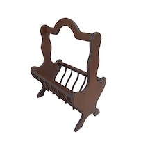Gazete Sehpa Model Kayın Mdf Torna Tabla Parlak Ceviz Boya Tutmalık El Yapım
