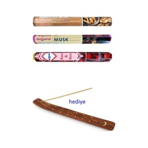 Tedar 3 Paket 20 Çubuklu Tütsü Musk - Wood - Red Rose - Kayık Hediyeli Najmaddin