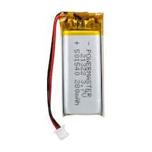Powermaster Pm-21322 3.7v 280mah 501540 3.5mm Soketli Lityum Polimer Li-po Batarya Şarj Edilebilir Pil