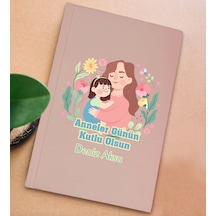 Bk Gift Kişiye Özel İsimli Dtf Anneler Günü Tasarımlı Pembe Sert Kapaklı Defter-4, Anneye Hediye Kobitmeyencom30650 Bk Gift