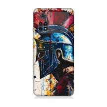 Xiaomi Poco M4 Pro Uyumlu Kan İçinde Savaşçı Miğfer Desenli Silikon Kılıf Çok Renkli