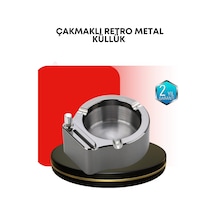 Paslanmaz Çakmaklı Küllük Modern Masa Üstü Aksesuar