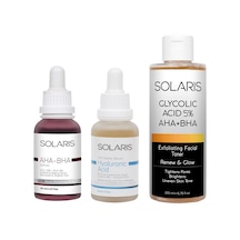 Solaris Cilt Tonu Eşitleyici Aha %10 Bha %2 Serum 30 ML + Hyaluronik Asit Serum 30 ML + Gözenek Sıkılaştırıcı Aha Bha Tonik 200 ML