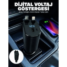 Lb 4 Cihazı Aynı Anda Şarj Eden Araç Şarj Cihazı Usb-a, Usb-c, Type-c Ve Lightning Destekli