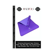 Premium Bireysel Spor Pilates Matı Tpe Mat Mor Tpe Profesyonel Yoga Minderi Mor 173 61 4 Mm