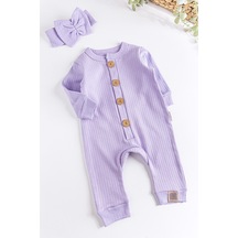 Babymod Natural Düğmeli Bandanalı Kız Bebek Tulum