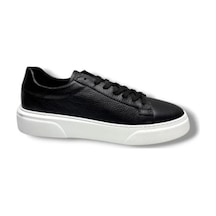 Dacfy Hakik Deri Erkek Sneaker Ayakkabı Ckr01069 Siyah - Beyaz